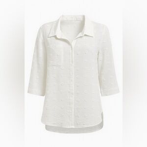 Women's White Textured Blouse